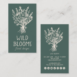 Tarjeta De Visita Ramo de flores silvestres Rústico Floral minimalis