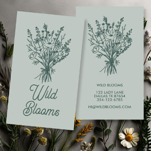 Tarjeta De Visita Ramo de flores silvestres rústico floral minimalis