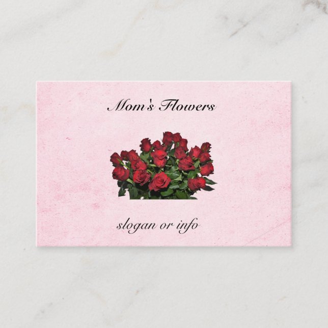 Tarjeta De Visita Ramo de rosas rojas (Anverso)