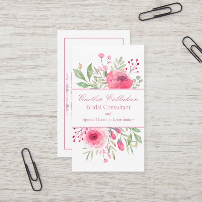 Tarjeta De Visita Ramo Floral Inglés (Anverso/Reverso In Situ)
