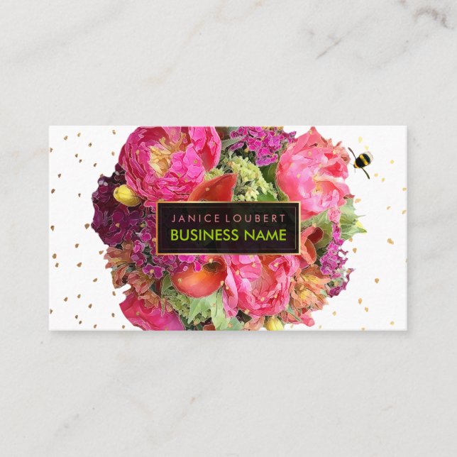 Tarjeta De Visita Ramo nupcial de PixDezines/acuarela/floral (Anverso)