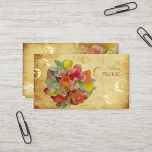 Tarjeta De Visita Ramo nupcial de PixDezines, floristas/vintage