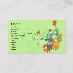 Tarjeta De Visita ramos de flores de remolinos vector