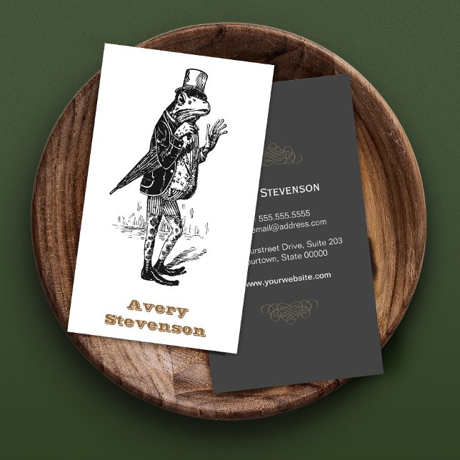 Tarjeta De Visita Rana hipster vintage (Subido por el creador)