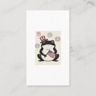 Tarjeta De Visita Rana Patriótica Grabado Vintage Arte Vectorial_1