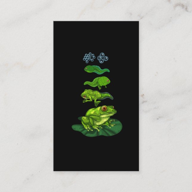 Tarjeta De Visita Rana Tadpole Biología Metamorfosis Vida Arte (Anverso)