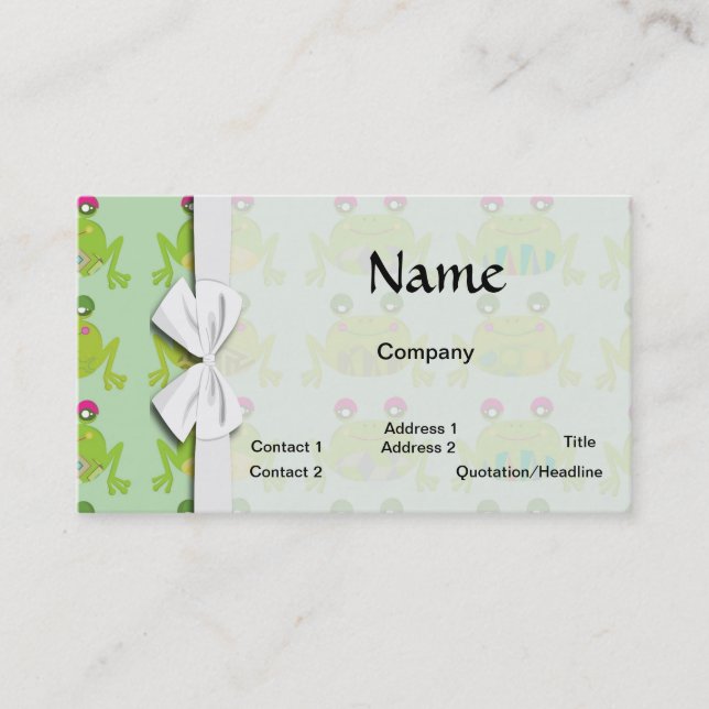 Tarjeta De Visita ranas funky froggy (Anverso)