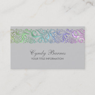Tarjeta De Visita Ranbow Swirlie Border en cualquier color