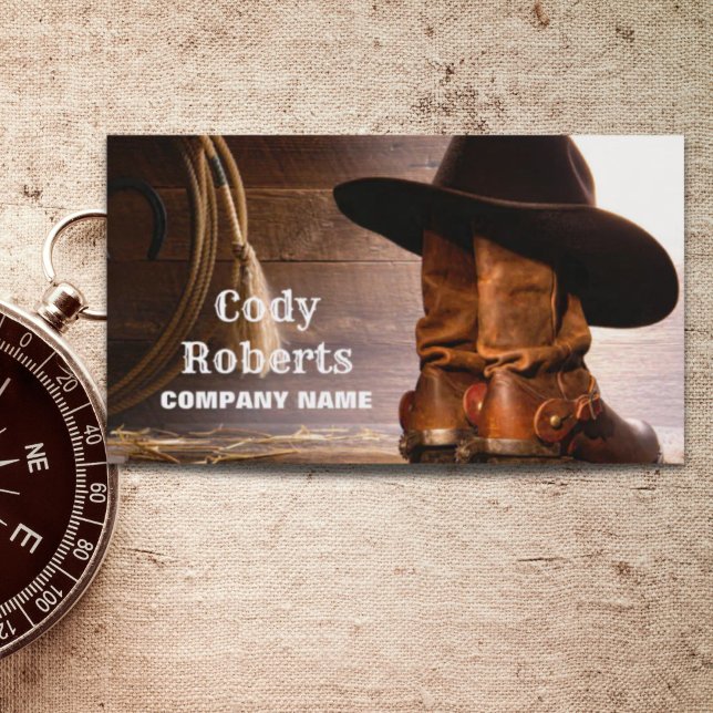 Tarjeta De Visita ranchero de granja ecuestre cowboy occidental (country farm rancher equestrian cowboy western business card)