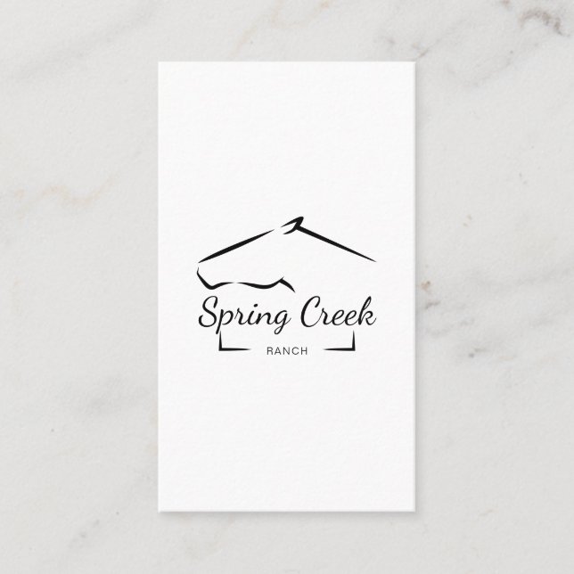 Tarjeta De Visita Rancho de caballo | Granja de caballos (Anverso)