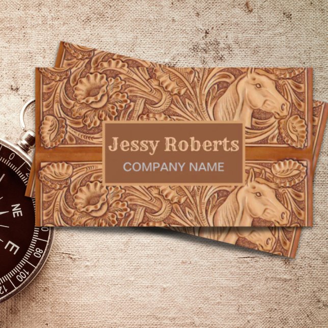 Tarjeta De Visita Rancho de campo occidental para entrenador ecuestr (Western Country Ranch Horse Trainer Equestrian Business Card)