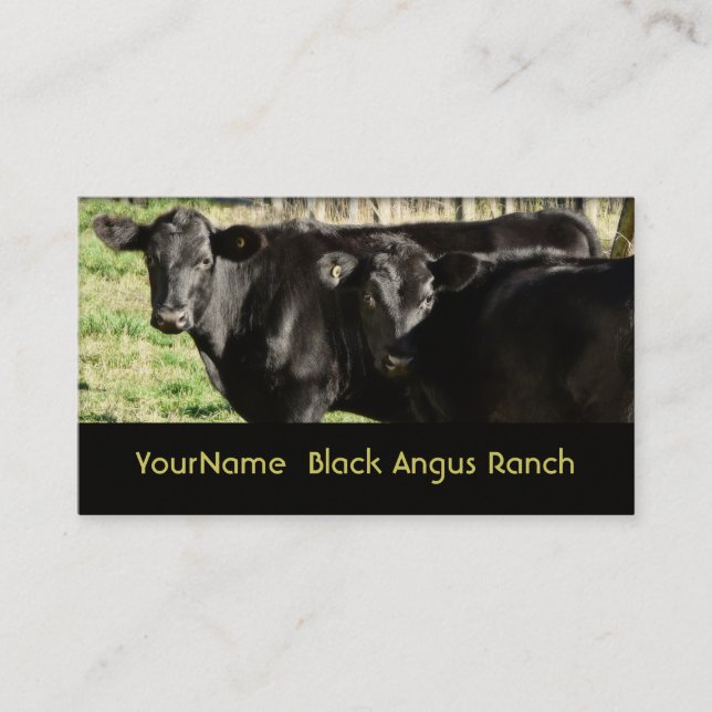Tarjeta De Visita Rancho de ganado de ángulos negros (Anverso)