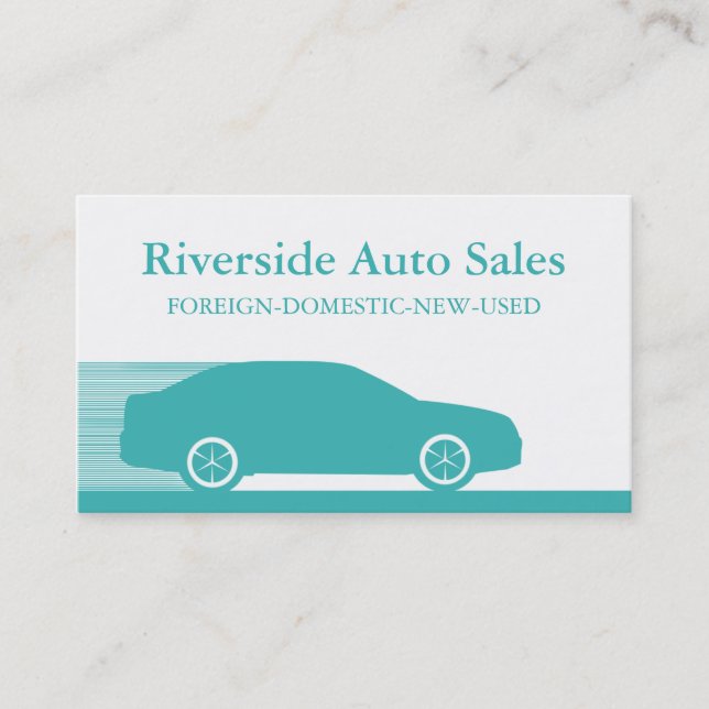 Tarjeta de visita rápida para automóviles, Verde a (Anverso)