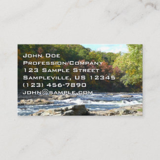 Tarjeta De Visita Rapids del río Ohiopyle en el otoño de Pensilvania