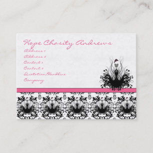Tarjeta De Visita Raspberry Pink Fashion Diva Damask