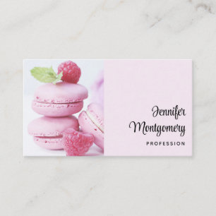 Tarjeta De Visita Raspberry rosa Macarons Pasta Francesa