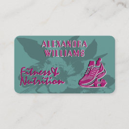 Tarjeta De Visita Raspberry Verde azulado Flouriness Fitness & Nutri