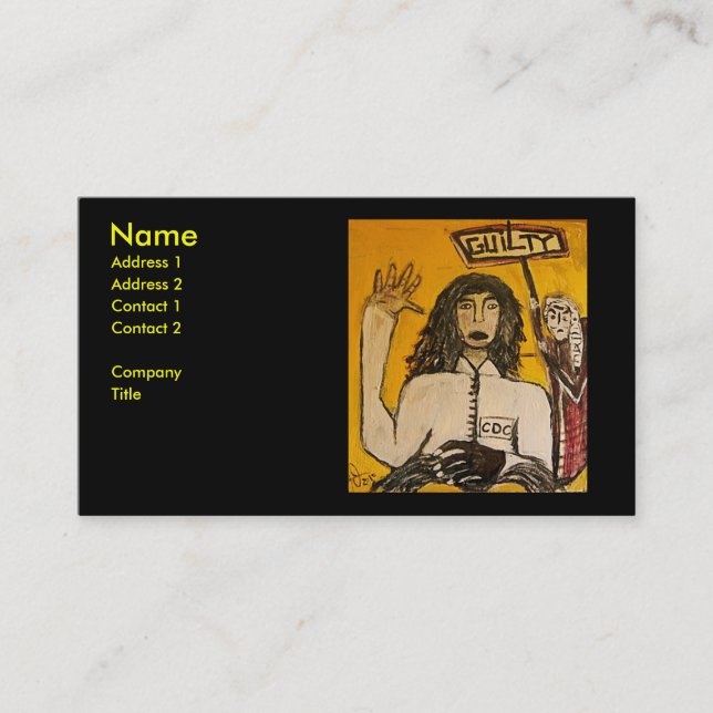 TARJETA DE VISITA RASTA WITCH TRIALS CULPABLE (Anverso)