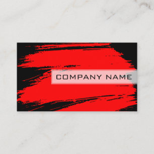 Tarjeta De Visita Rastreo de pincel rojo negro moderno profesional