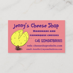 Tarjeta De Visita Ratón blanco con ilustracion personalizado de ques