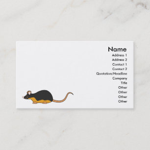 Tarjeta De Visita Ratón del mascota. Tan. negro