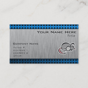 Tarjeta De Visita Ratón; Metal-mirada cepillada