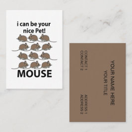 Tarjeta De Visita Ratón Rata Animal Puedo Ser Su Bonito Ratón Mascot