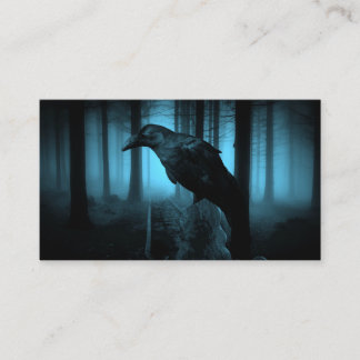 Tarjeta De Visita Raven en el bosque