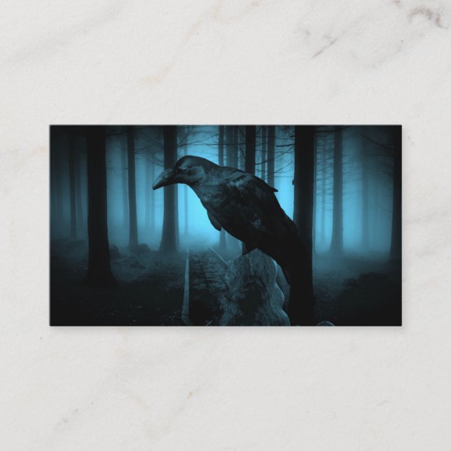 Tarjeta De Visita Raven en el bosque (Anverso)