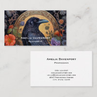 Raven negro con flores de diseño gótico