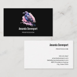 Tarjeta De Visita Raven negro en un Ilustracion de sucursal