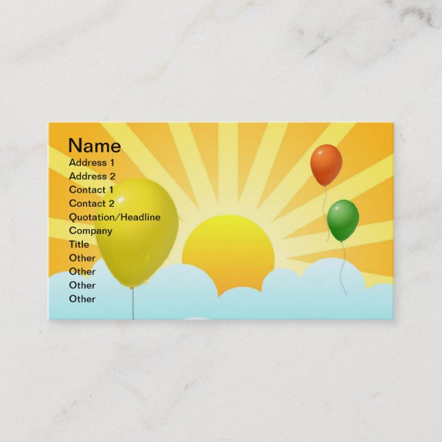 Tarjeta de visita Ray of Sunshine Modern and Ballo (Anverso)