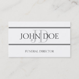 Tarjeta De Visita Raya blanca/gris del director de funeraria