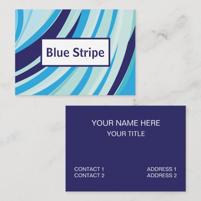 Tarjeta De Visita  Raya Diagonal Azul  (Anverso / Reverso)