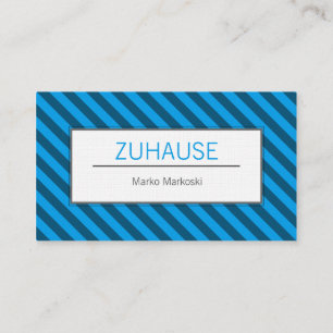 Tarjeta de visita rayada azul