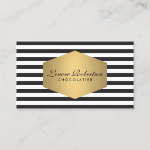 Tarjeta de visita rayada moderna elegante de la