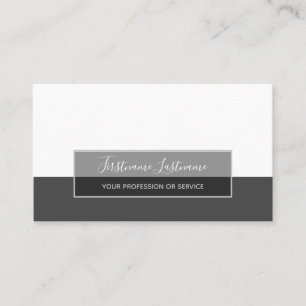 Tarjeta De Visita Rayas abstractas de rectángulo gris blanco minimal