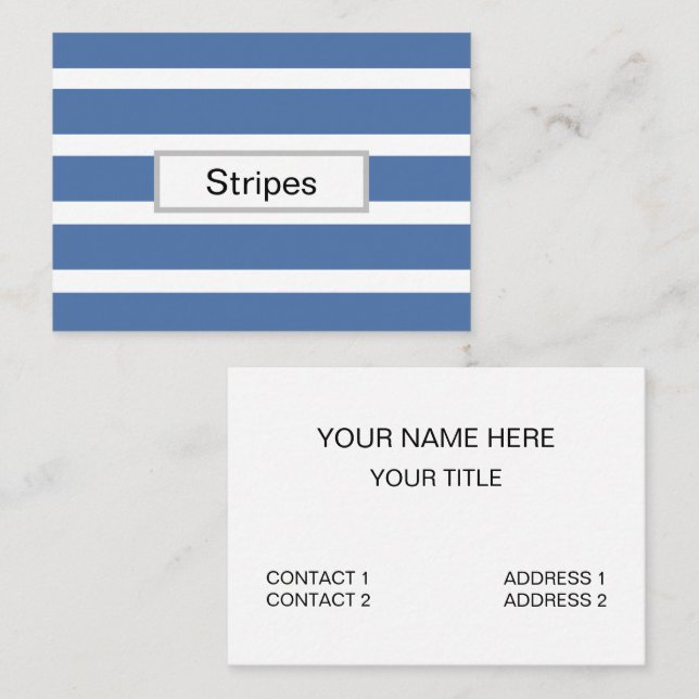 Tarjeta De Visita Rayas Azules (Anverso / Reverso)
