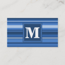 Tarjeta De Visita Rayas azules monograma