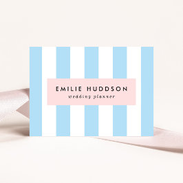 Tarjeta De Visita Rayas azules, rayas blancas, patrón rayado