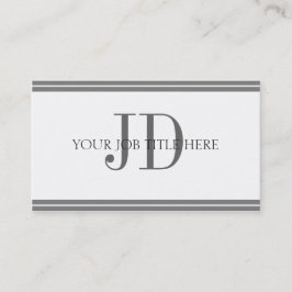 Tarjeta De Visita Rayas blancas/grises de YourJobTitle