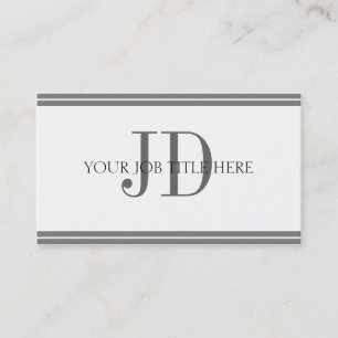 Tarjeta De Visita Rayas blancas/grises de YourJobTitle
