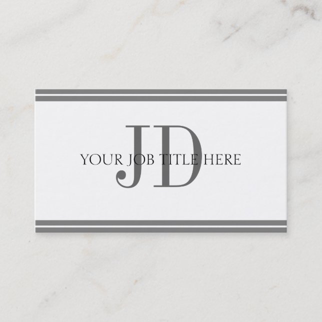 Tarjeta De Visita Rayas blancas/grises de YourJobTitle (Anverso)