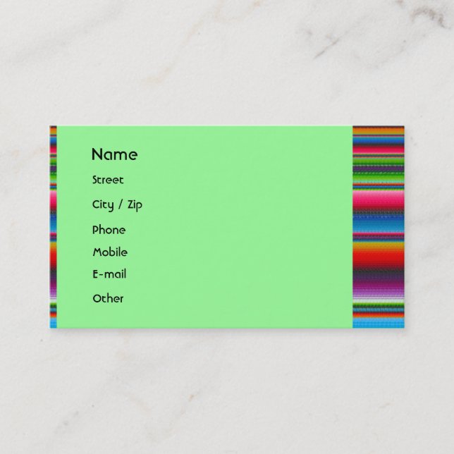 Tarjeta De Visita Rayas coloridas (Anverso)
