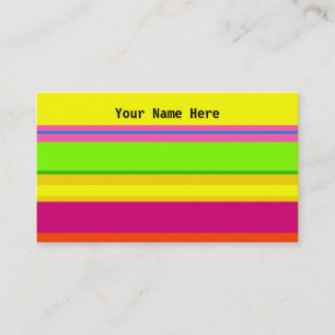Tarjeta De Visita Rayas coloridas, su nombre aquí
