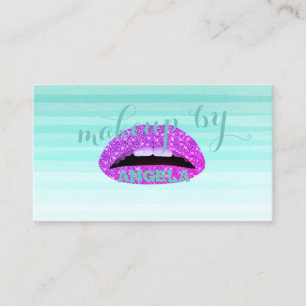 Tarjeta De Visita Rayas de acuarela modernas, Labios - Artista de ma