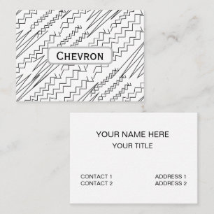 Tarjeta De Visita Rayas de cebra en zigzag Chevron en blanco y negro