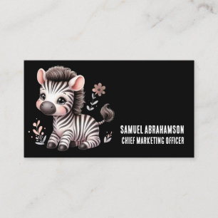 Tarjeta De Visita Rayas de cebra Kawaii Premier