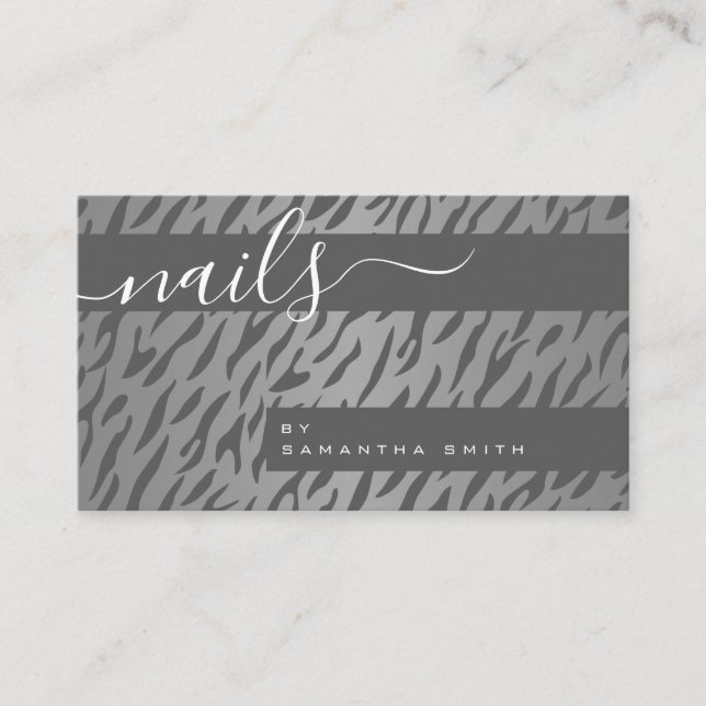 Tarjeta De Visita Rayas de cebra Patrón de impresión animal Elegante (Anverso)