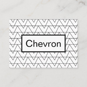 Tarjeta De Visita Rayas de Chevron en Blanco y Negro